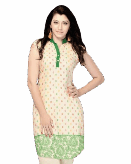 Women’s Printed Rayon Straight Kurta with Embroidered Hem