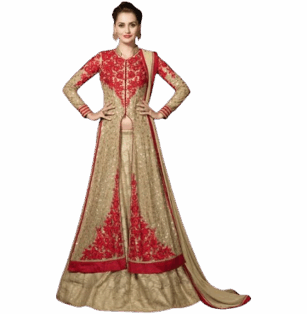 Women's Embroidered Front-Slit Anarkali Suit