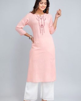 EMBROIDERED STRAIGHT LONG KURTI